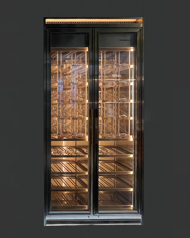 Stainless Steel Freestanding Wine Display Cabinet